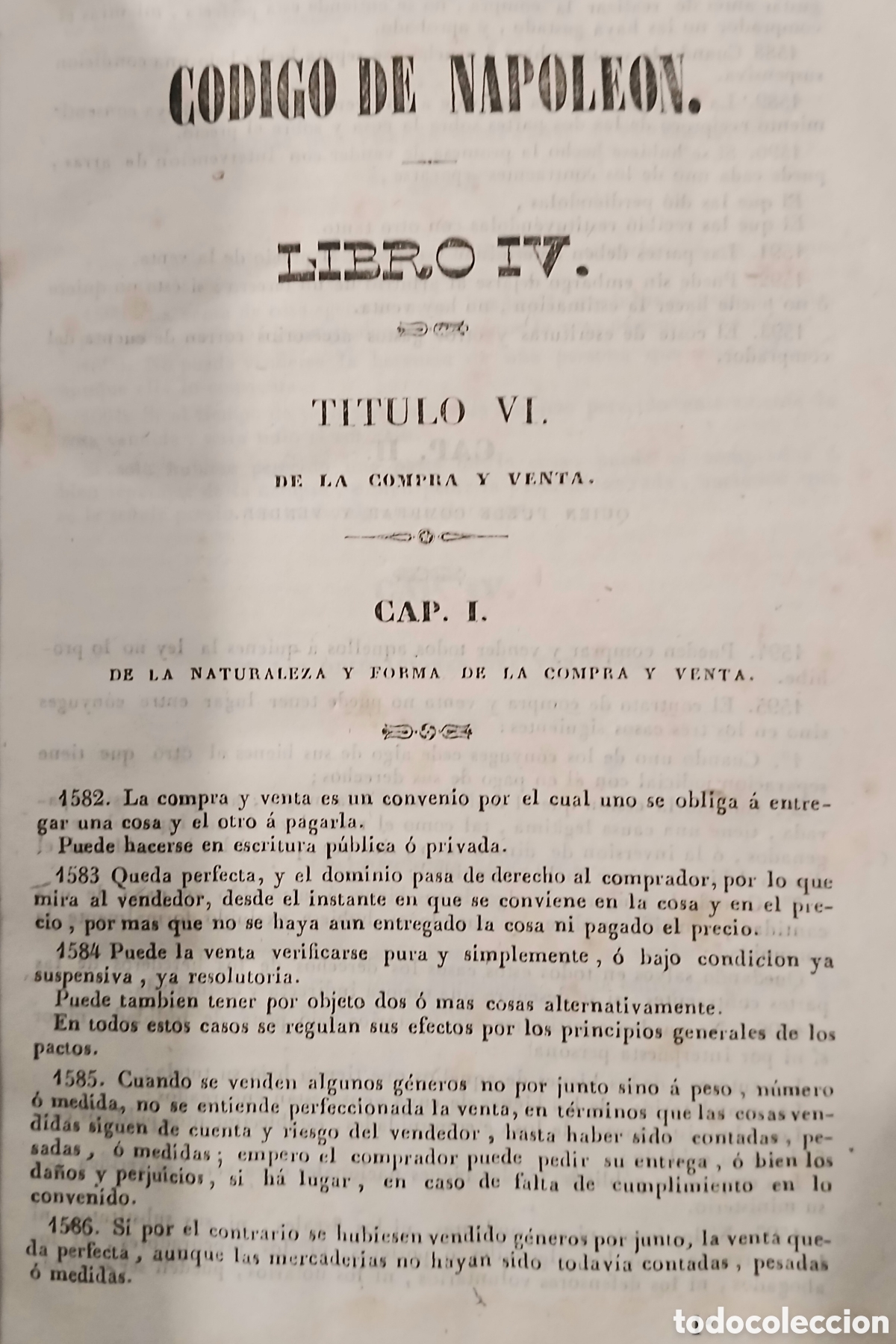 Libros antiguos: Codigo de Napole&oacute;n de la compra y la venta - Foto 4