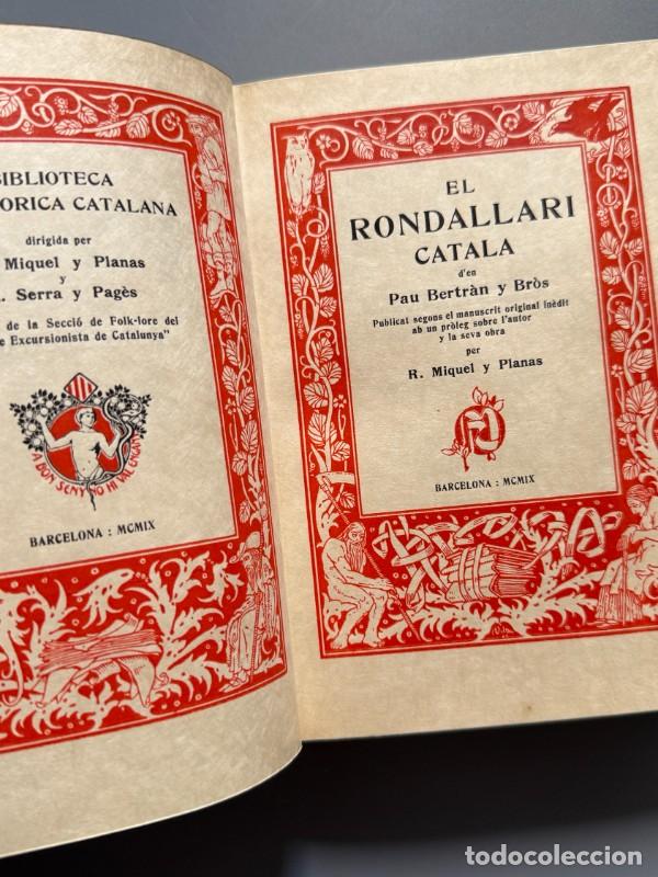 Old books: El rondallari catal&agrave; d'en Pau Bertr&aacute;n y Bros - R. Miquel y Plana, 1909