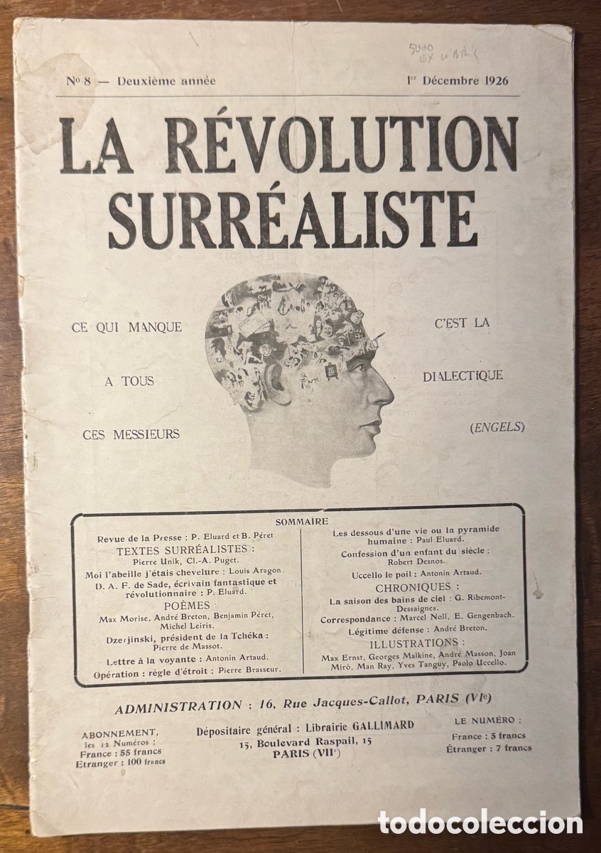 Old books: La R&eacute;volution Surr&eacute;aliste. N. 8. 1 de diciembre de 1926