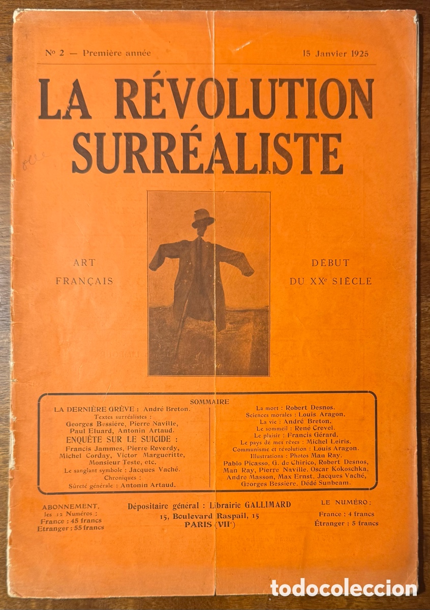 Old books: La R&eacute;volution Surr&eacute;aliste. N. 2. 15 de enero de 1925