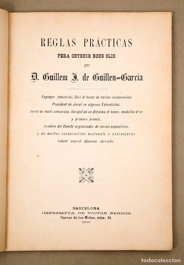 Libros antiguos: REGLAS PARA OBTENIR BOPNS OLIS - 1893