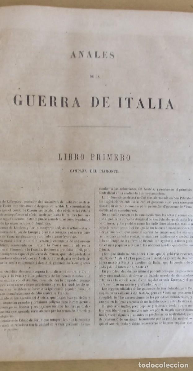 Libros antiguos: ANALES DE LA GUERRA DE ITALIA - Foto 7