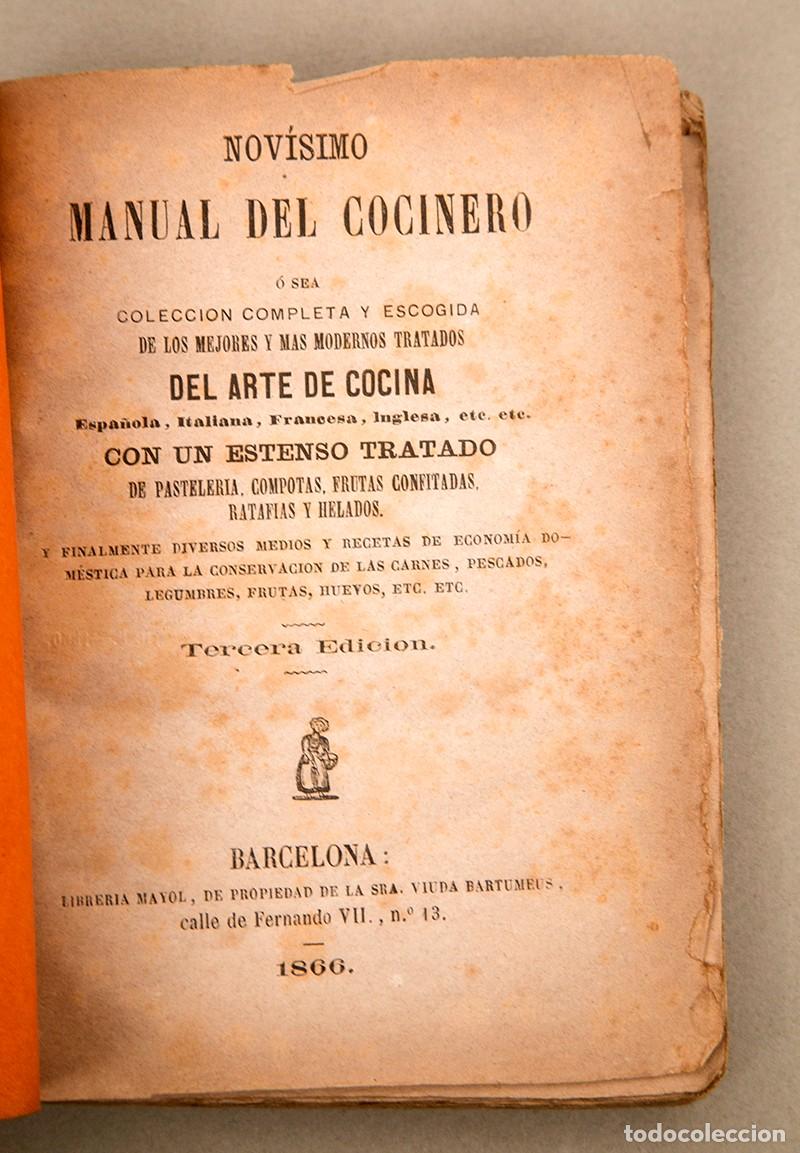Libros antiguos: MANUAL DEL COCINERO - 1866