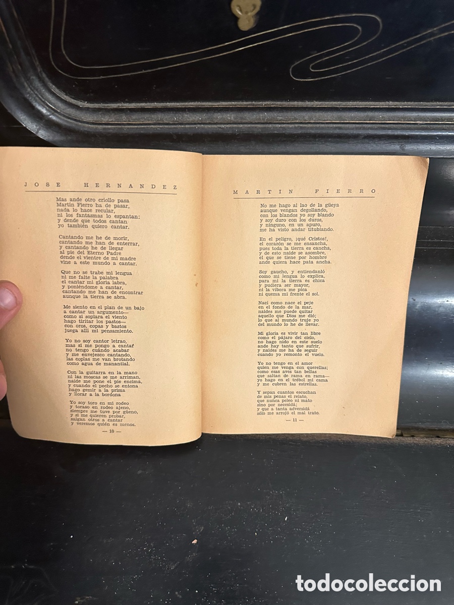 Libros antiguos: libro de Mart&iacute;n Fierro de Jos&eacute; Hern&aacute;ndez, - Foto 3