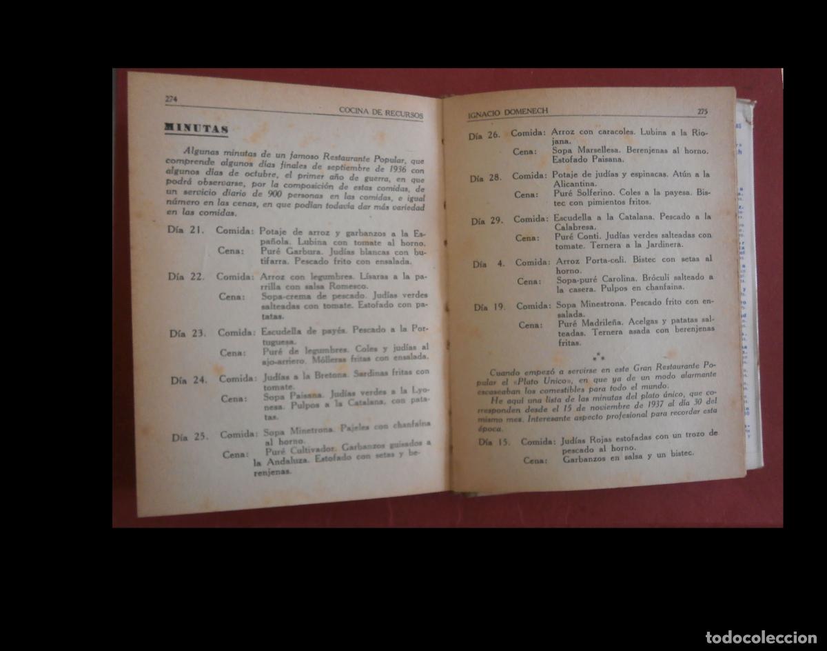 Libros antiguos: Cocina de recursos (Deseo mi comida). Ignacio Domenech - Foto 2