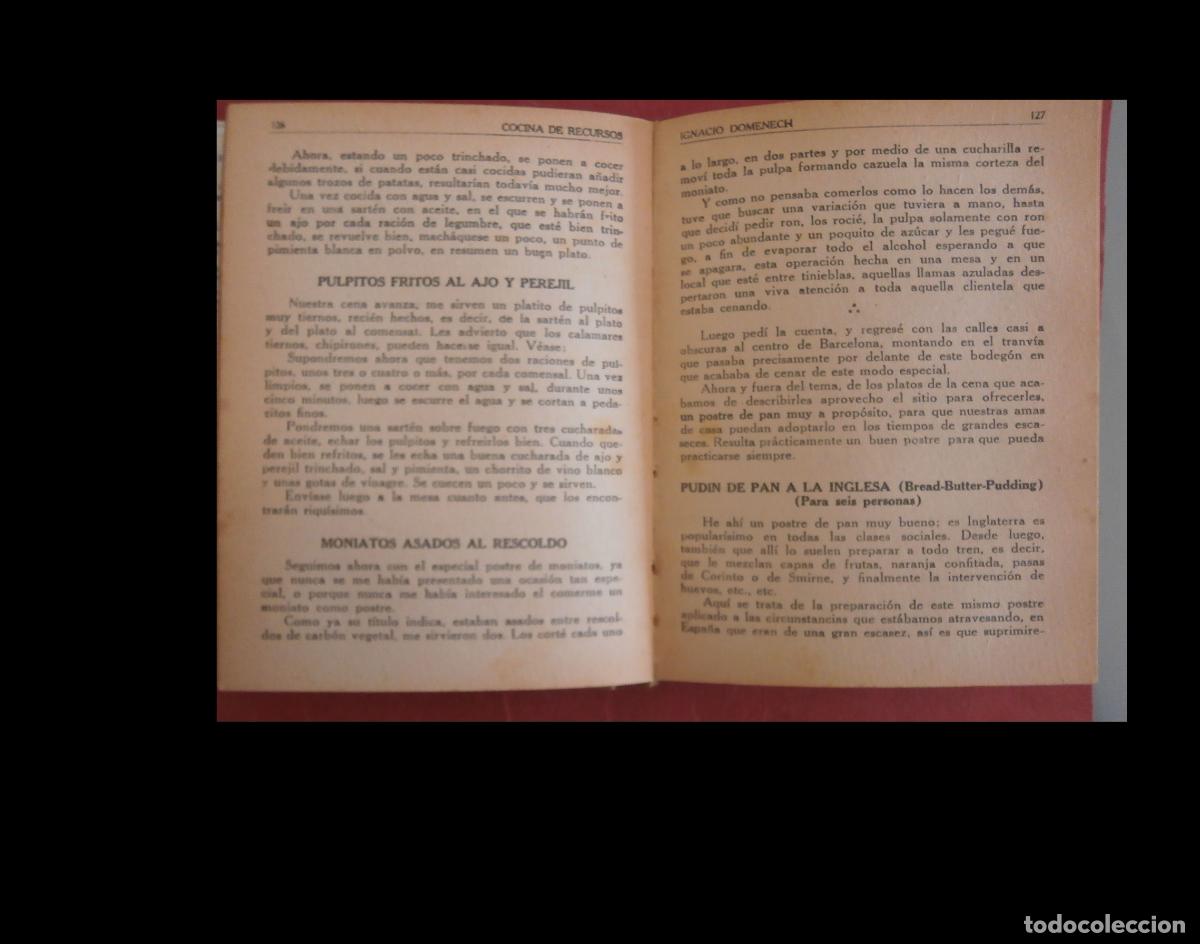 Libros antiguos: Cocina de recursos (Deseo mi comida). Ignacio Domenech - Foto 3