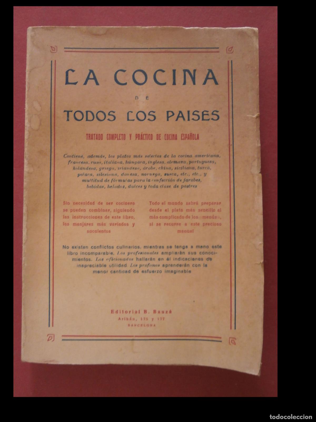 Libros antiguos: La Cocina de todos los Paises. Tratado Completo y Pr&aacute;ctico de Cocina Espa&ntilde;ola.