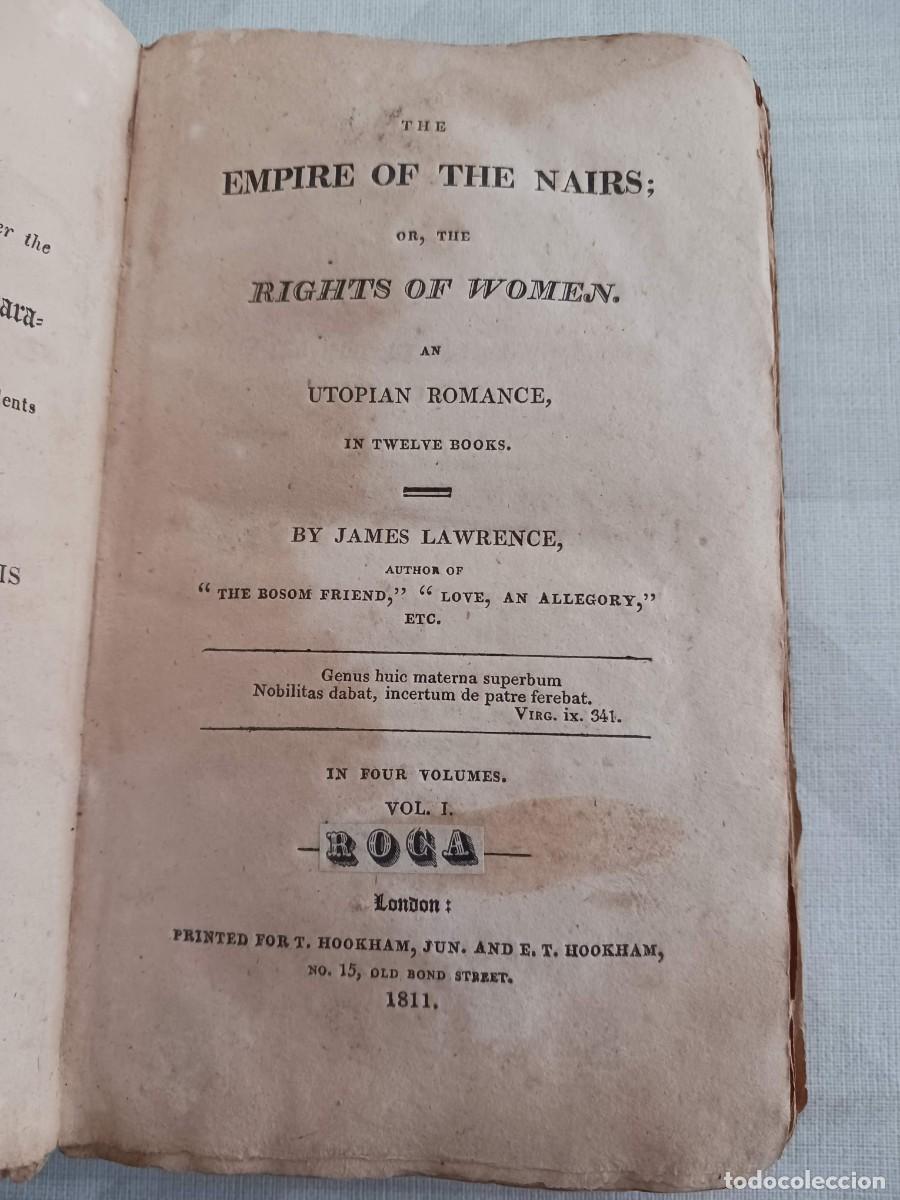 Livres anciens: MUY RARO, A&Ntilde;O 1811: THE EMPIRE OF THE NAIRS OR THE RIGHTS OF WOMEN - UTOPIA, SEXUALIDAD, FEMINISMO