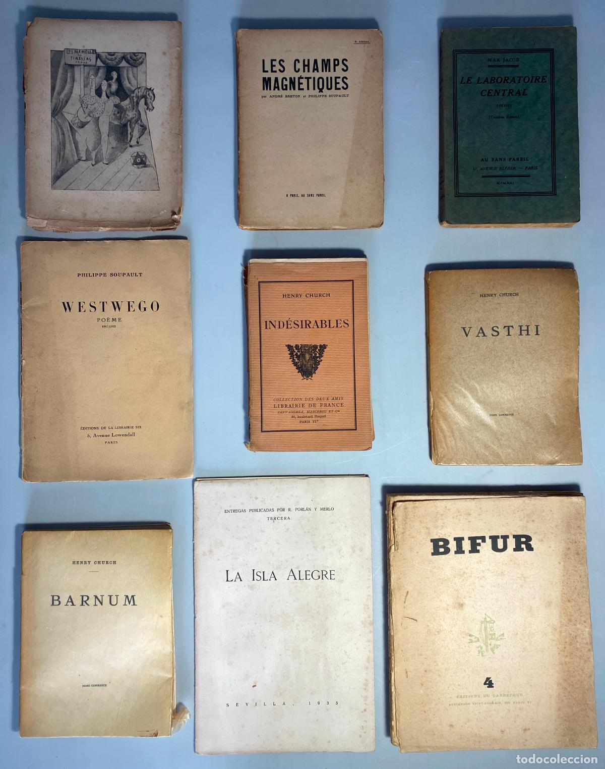Libros antiguos: Colecci&oacute;n de 7 publicaciones surrealistas de la biblioteca de Rafael Porl&aacute;n Merlo. Edad de Plata.