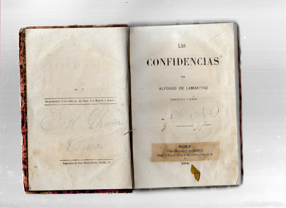 Libros antiguos: LAS CONFIDENCIAS POR ALFONSO DE LAMARTINE