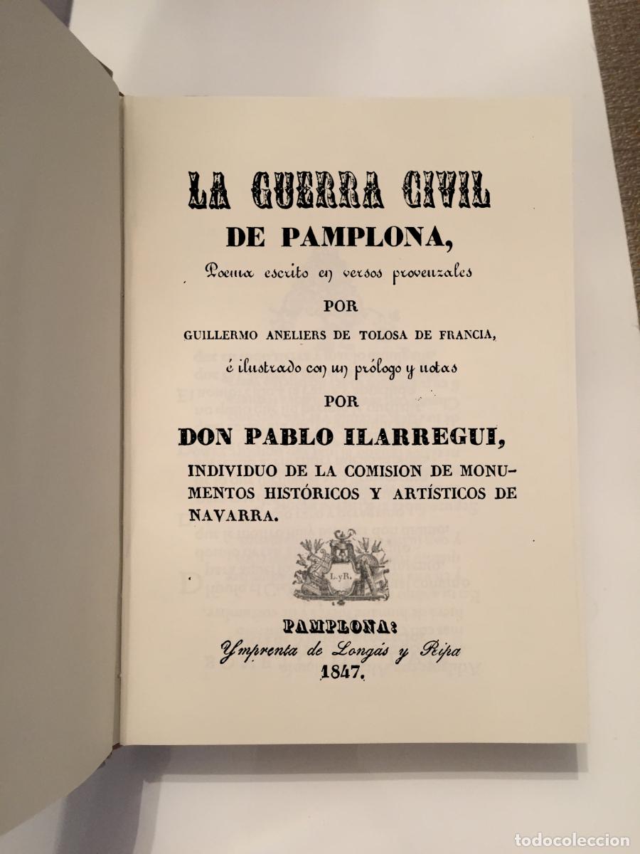 Libros antiguos: La guerra civil de Pamplona. Poema escrito en versos provenzales. Guillermo Aneliers de Tolosa de Fr