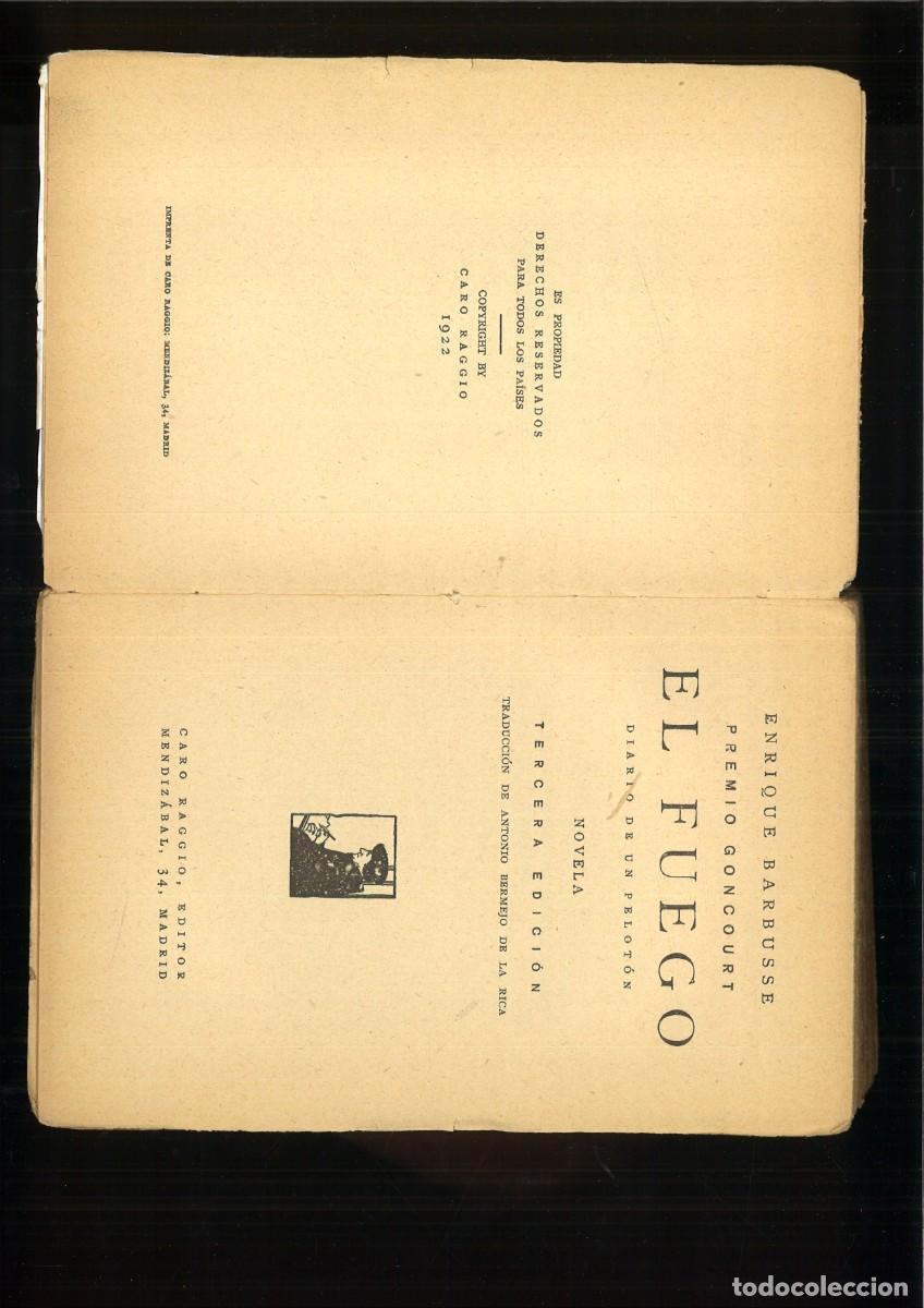 Libros antiguos: EL FUEGO. Enrique Barbusse