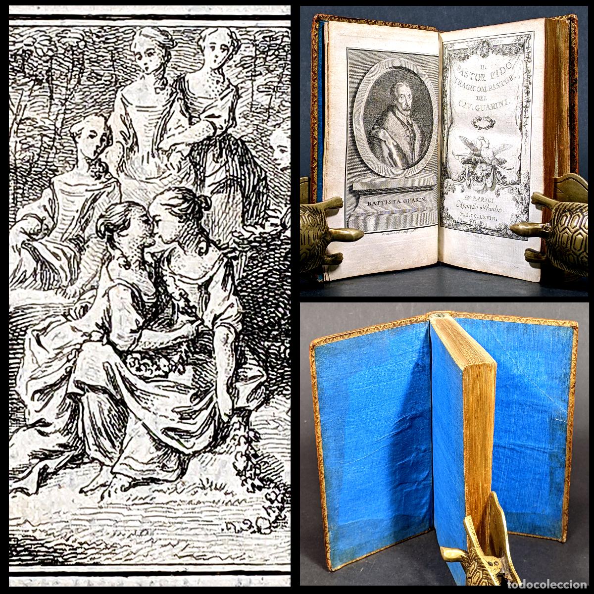 Livros antigos: A&ntilde;o 1768 Renacimiento italiano Il pastor Fido Grabados Texto original en italiano Guarini Raro