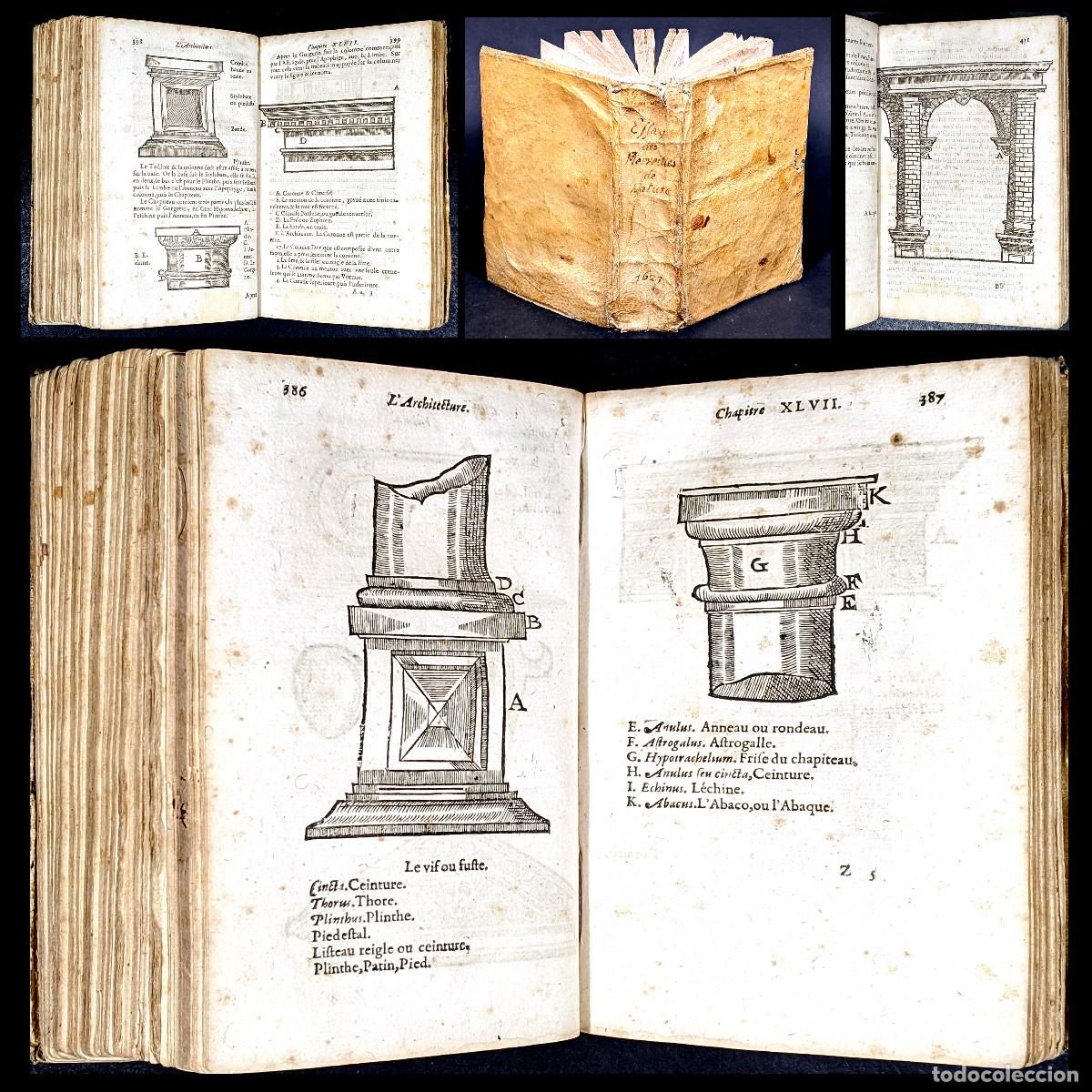 Old books: A&ntilde;o 1627 Curiosidades y maravillas de la naturaleza Arquitectura Arte de la imprenta Caza Grabados