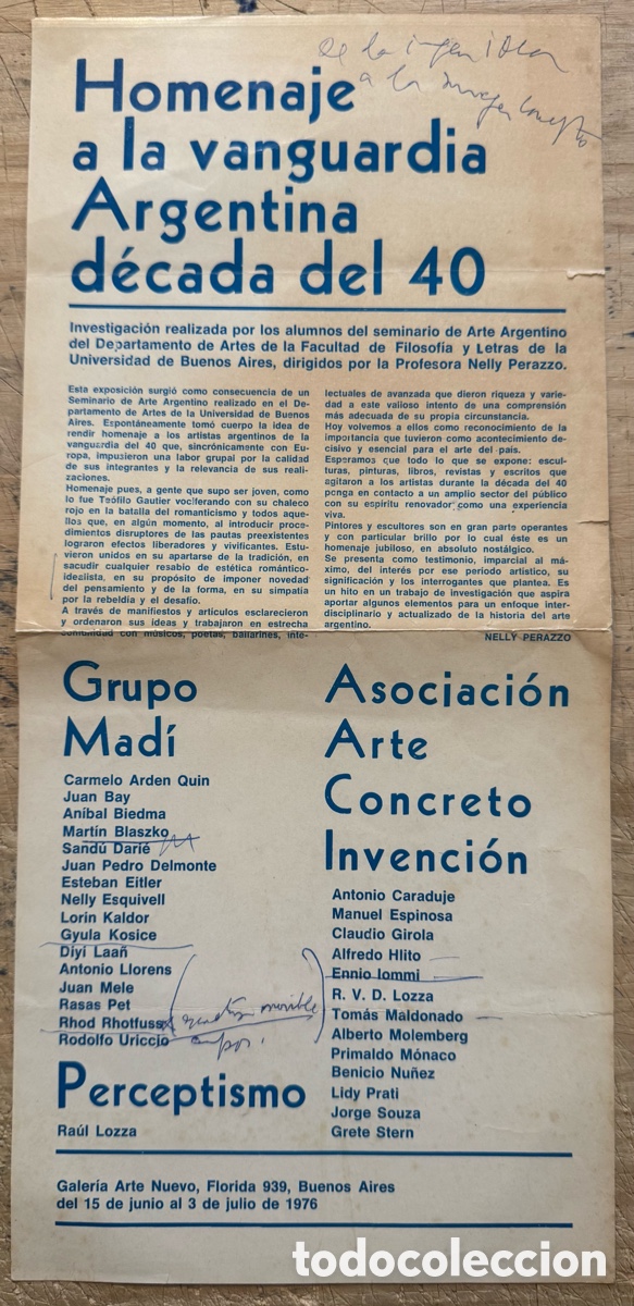Libros antiguos: Homenaje a la Vanguardia Argentina d&eacute;cada del 40 (Galer&iacute;a Arte Nuevo, Buenos Aires, 1976)