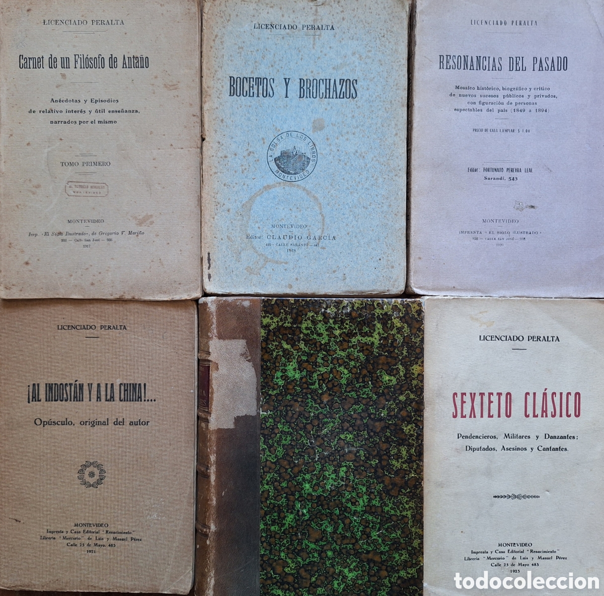 Libros antiguos: COLECCION 6 VOLUMENES LICENCIADO PERALTA ( DOMINGO GONZALEZ PERNAS ) RECUERDOS CRONICAS 1917 MVDEO