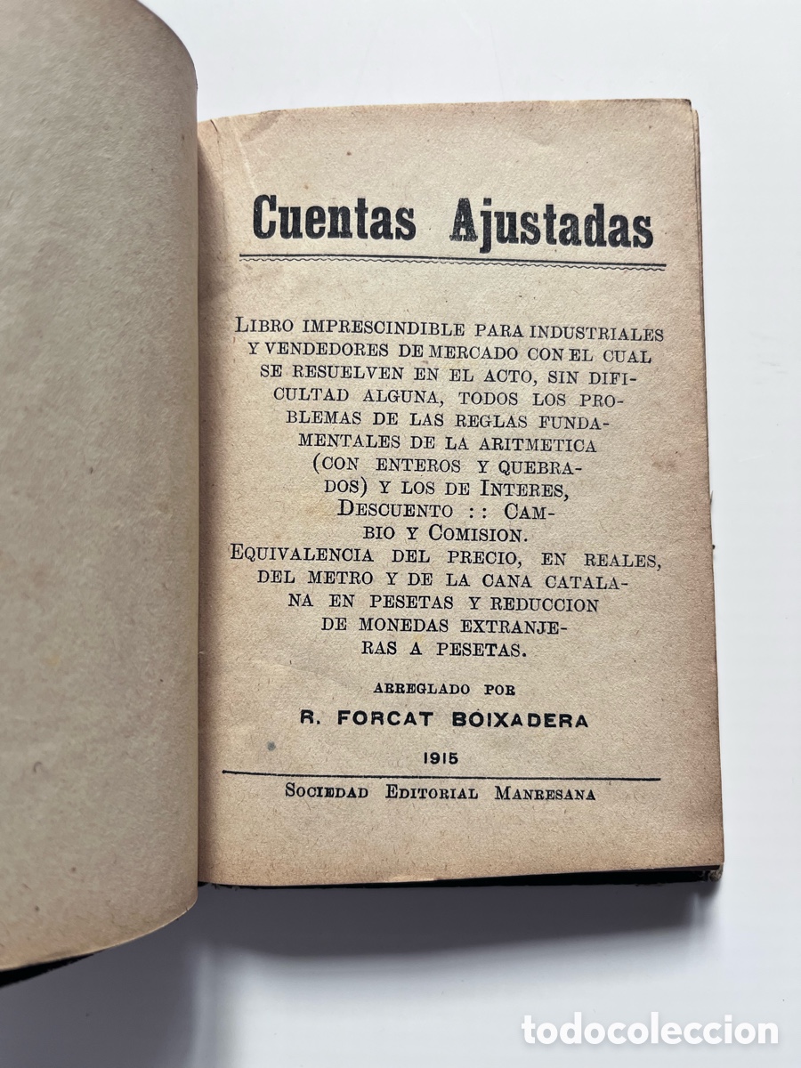 Libros antiguos: CUENTAS AJUSTADAS 1915 Editorial Manresa - Foto 2