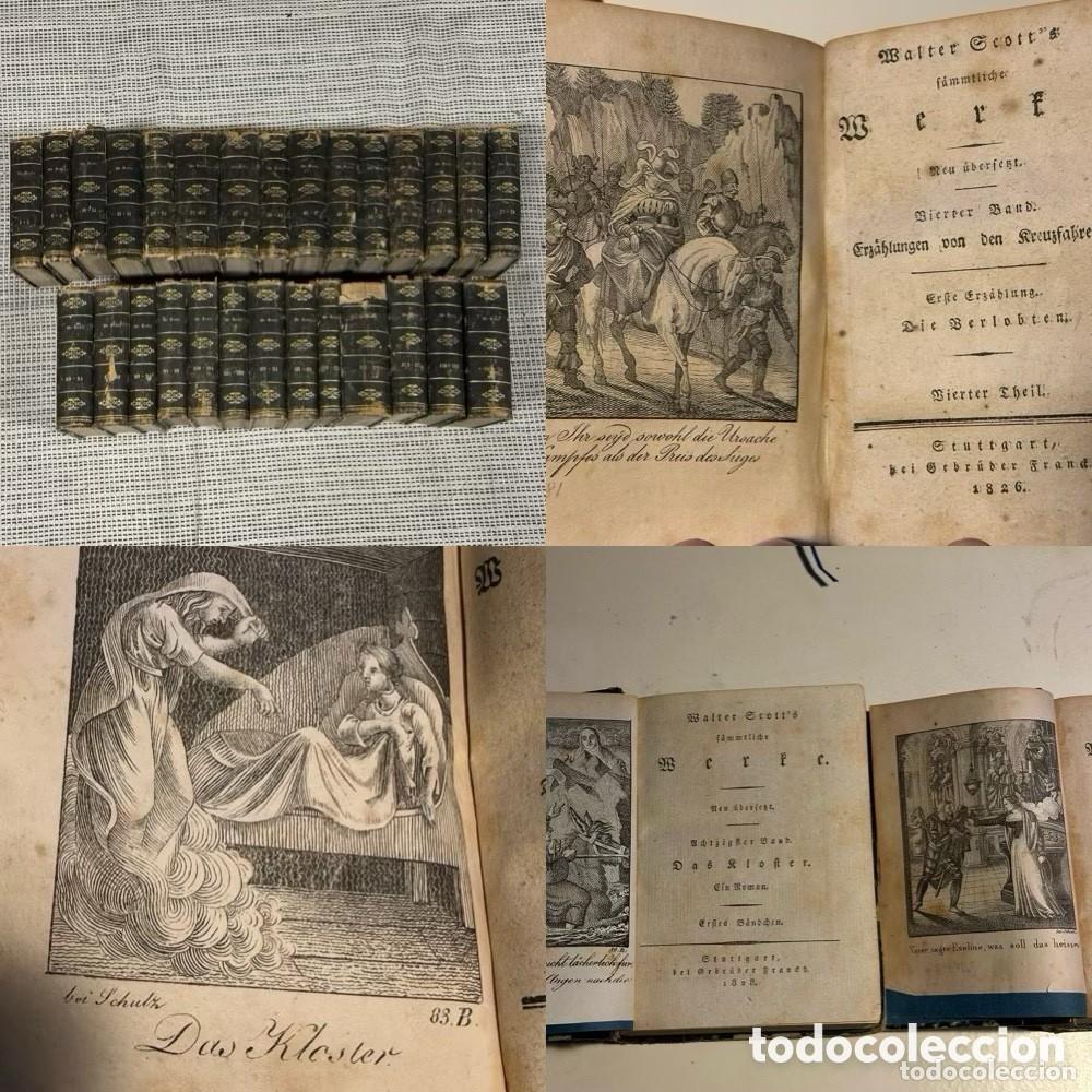 Libros antiguos: WALTER SCOTT; OBRAS COMPLETAS. 150 OBRAS EN 28 VOLUMENES. 1826/1829. EN ALEMAN