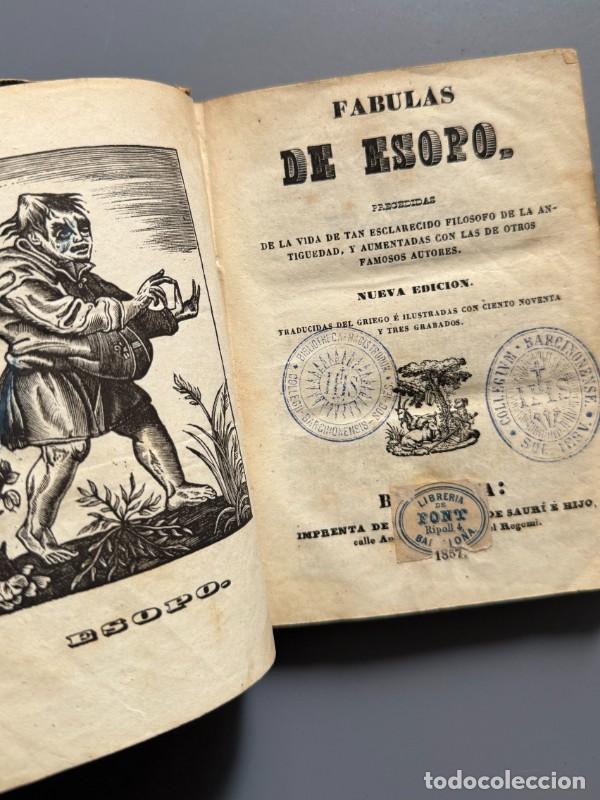 Libros antiguos: F&aacute;bulas de Esopo - Imprenta de la viuda de Sauri e hijo, 1857