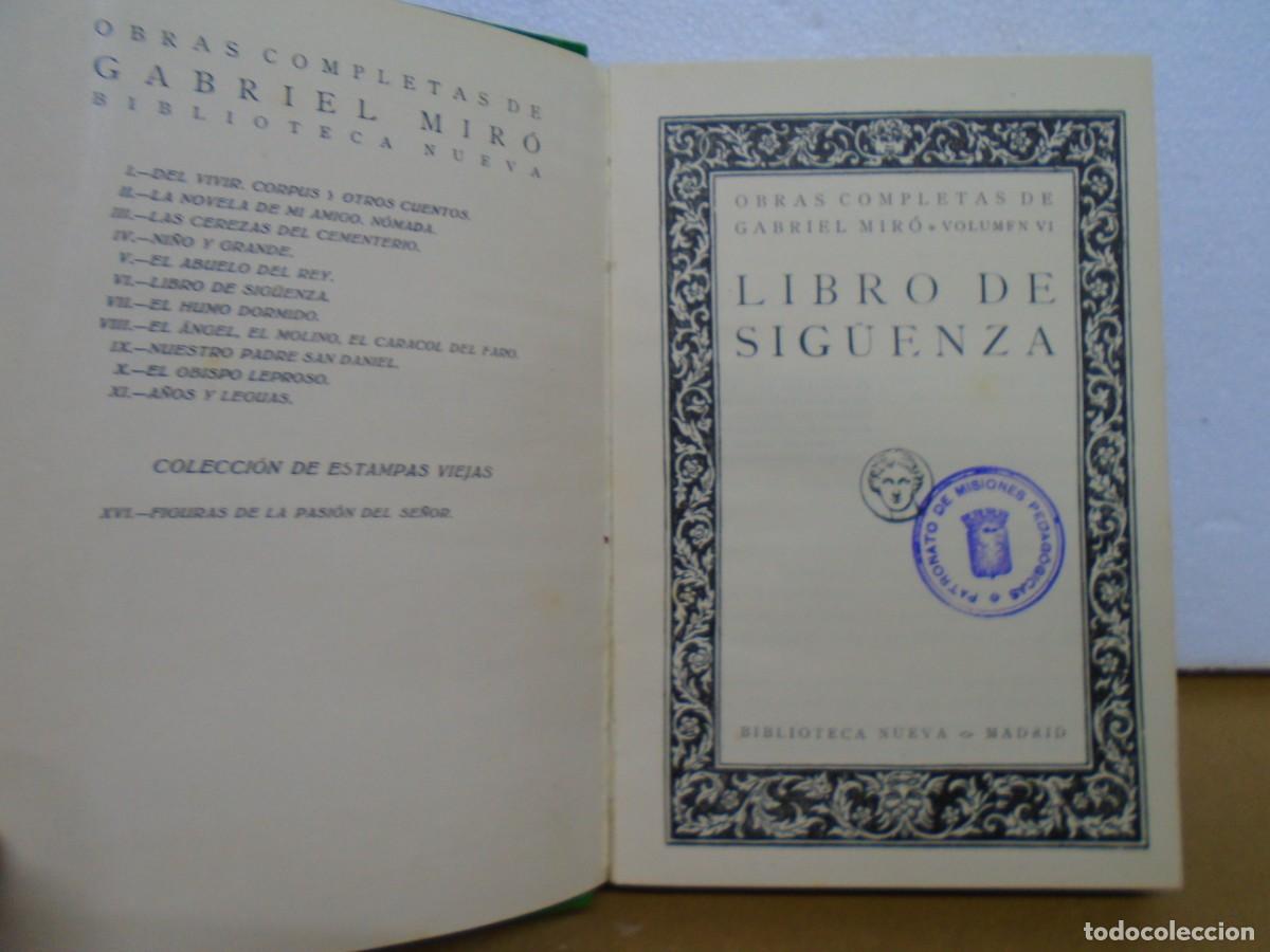 Libros antiguos: GABRIEL MIR&Oacute;/LIBRO DE SIGUENZA/BIBLIOTECA NUEVA,MADRID 1928/CU&Ntilde;O PATRONATO REPUBLICA.