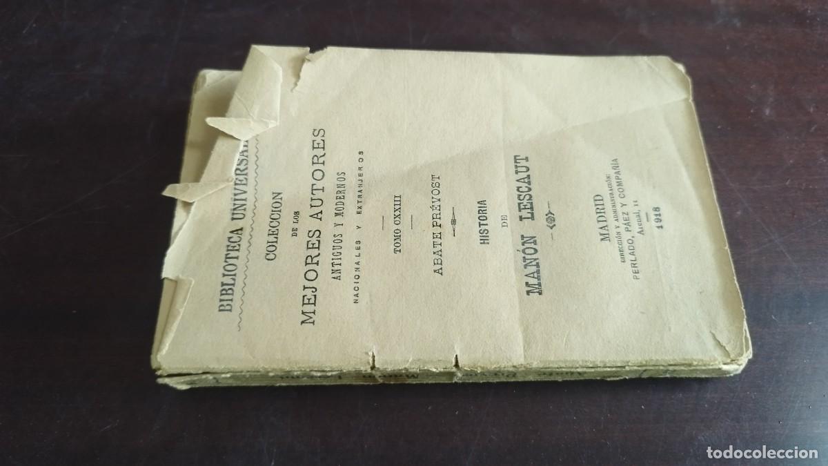 Libros antiguos: MEJORES AUTORES ANTIGUOS Y MODERNOS CXXIII/ABATE PREVOST/MANON LESCAUT/1918 PELADO PAEZ
