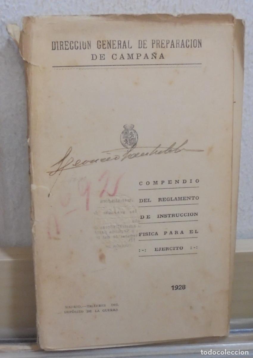 Libros antiguos: Compendio del reglamento de instrucci&oacute;n f&iacute;sica para el ejercito