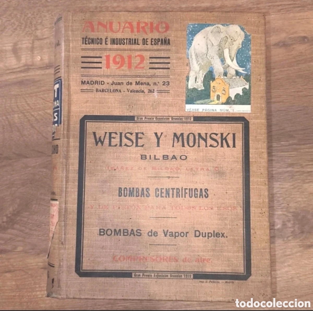 Libros antiguos: Joya de la Historia Industrial: Anuario T&eacute;cnico e Industrial de Espa&ntilde;a (1912)
