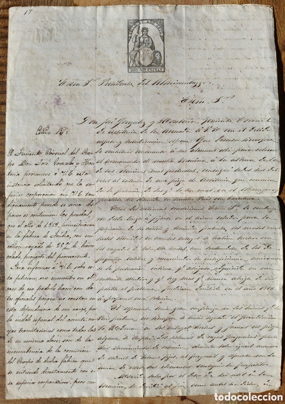 Libros antiguos: Manuscrito de 1872 firmado por Jos&eacute; Gonz&aacute;lez y Hontoria