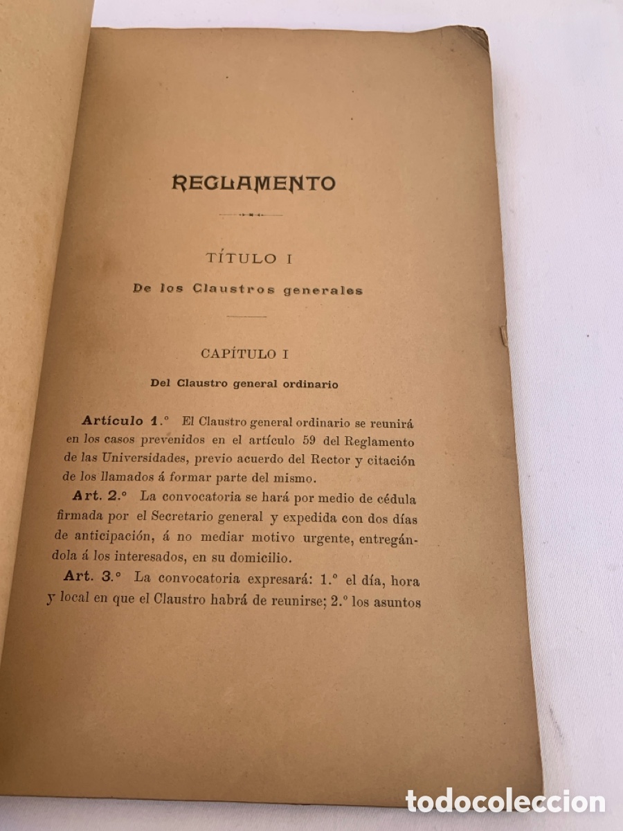Libros antiguos: Reglamento Interior de la Universidad de Barcelona 1897 - Foto 4