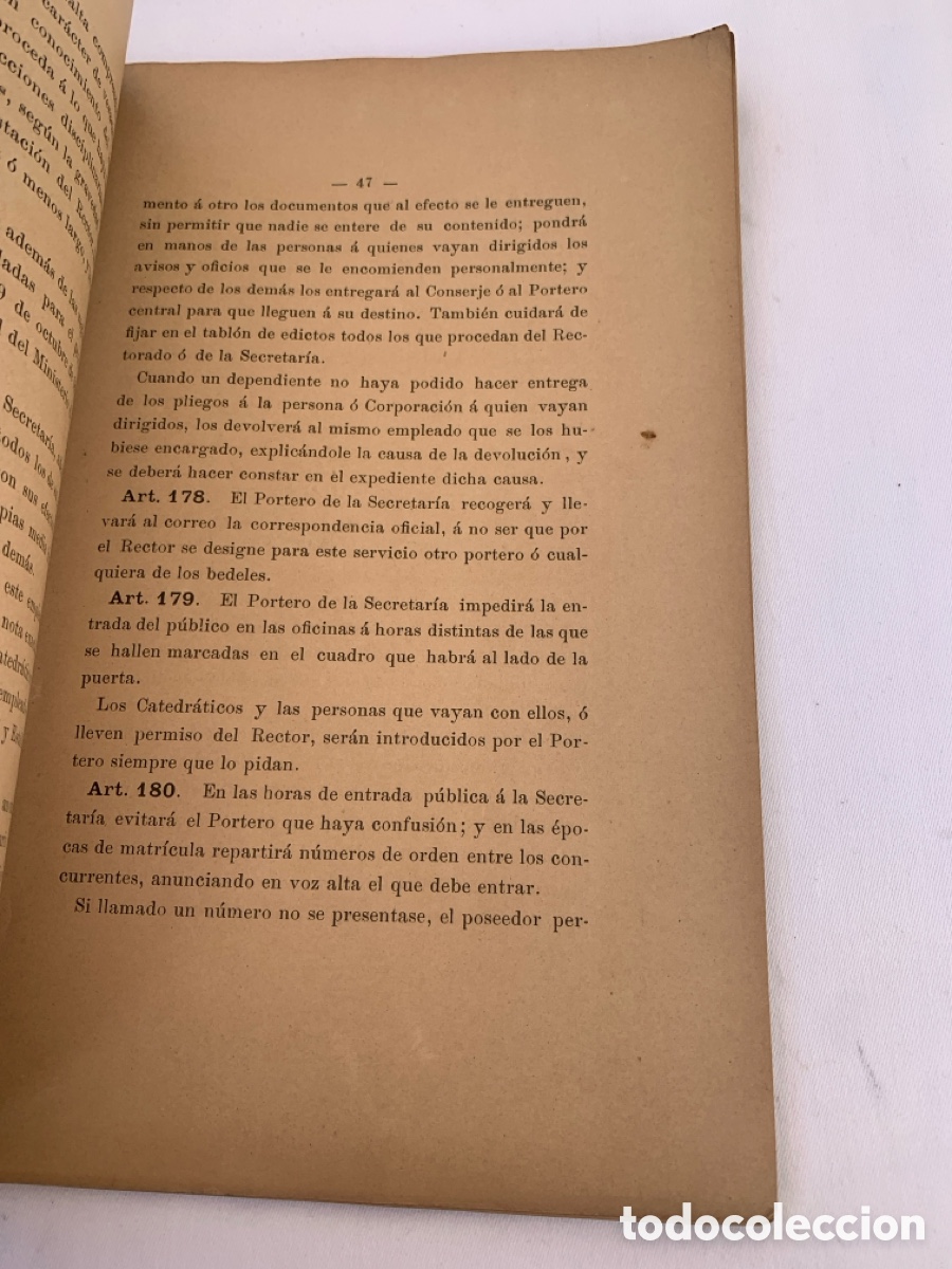 Libros antiguos: Reglamento Interior de la Universidad de Barcelona 1897 - Foto 5