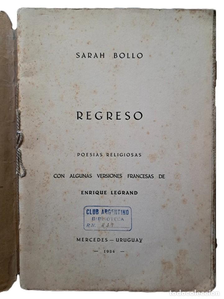 Libros antiguos: Bollo, Sarah - Regreso - Primera Edici&oacute;n - (1934) - Foto 2