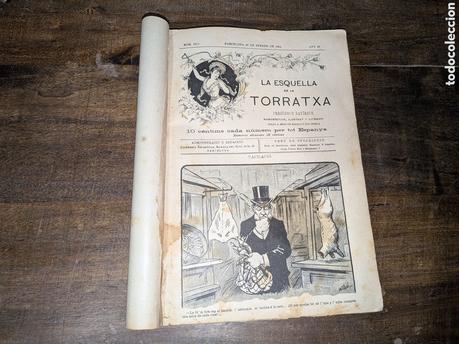Libros antiguos: La esquella de la torratxa peri&oacute;dico sat&iacute;rico Barcelona 1904