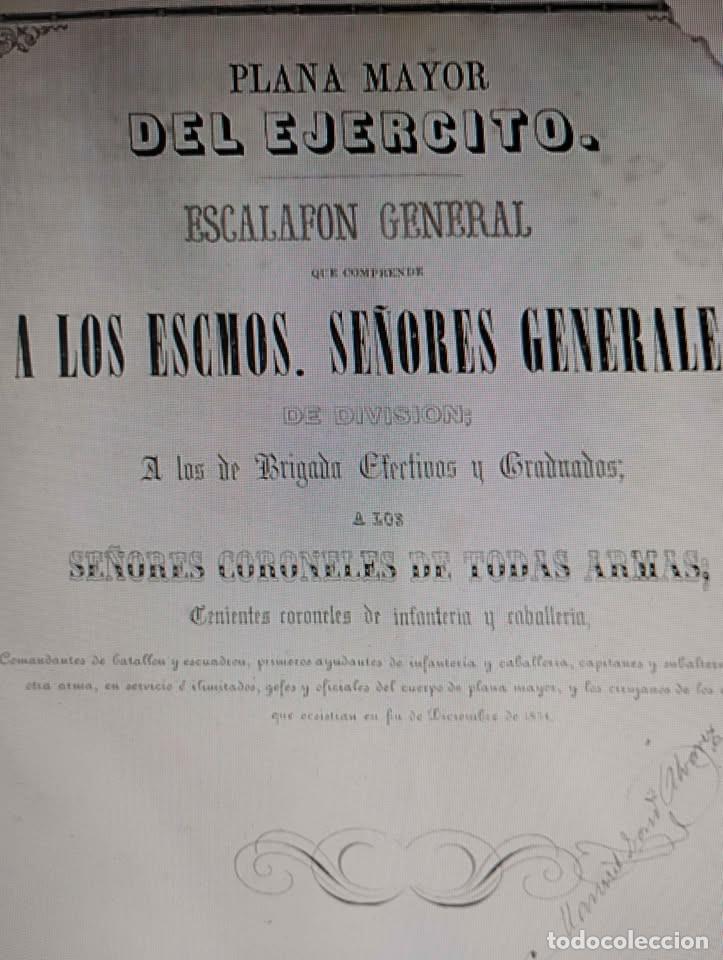 Libros antiguos: Plana Mayor del Ej&eacute;rcito Escalaf&oacute;n General 1852 Ej&eacute;rcito M&eacute;xicano