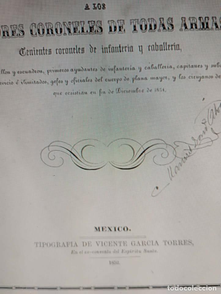 Libros antiguos: Plana Mayor del Ej&eacute;rcito Escalaf&oacute;n General 1852 Ej&eacute;rcito M&eacute;xicano - Foto 2