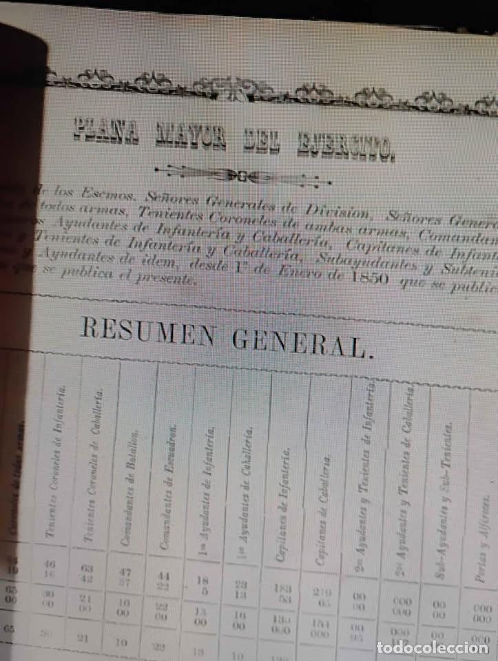Libros antiguos: Plana Mayor del Ej&eacute;rcito Escalaf&oacute;n General 1852 Ej&eacute;rcito M&eacute;xicano - Foto 4