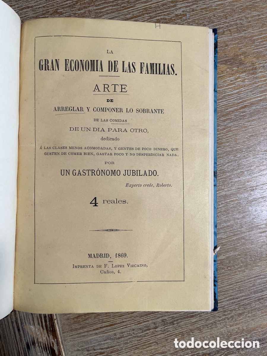 Libros antiguos: La gran econom&iacute;a de las familias