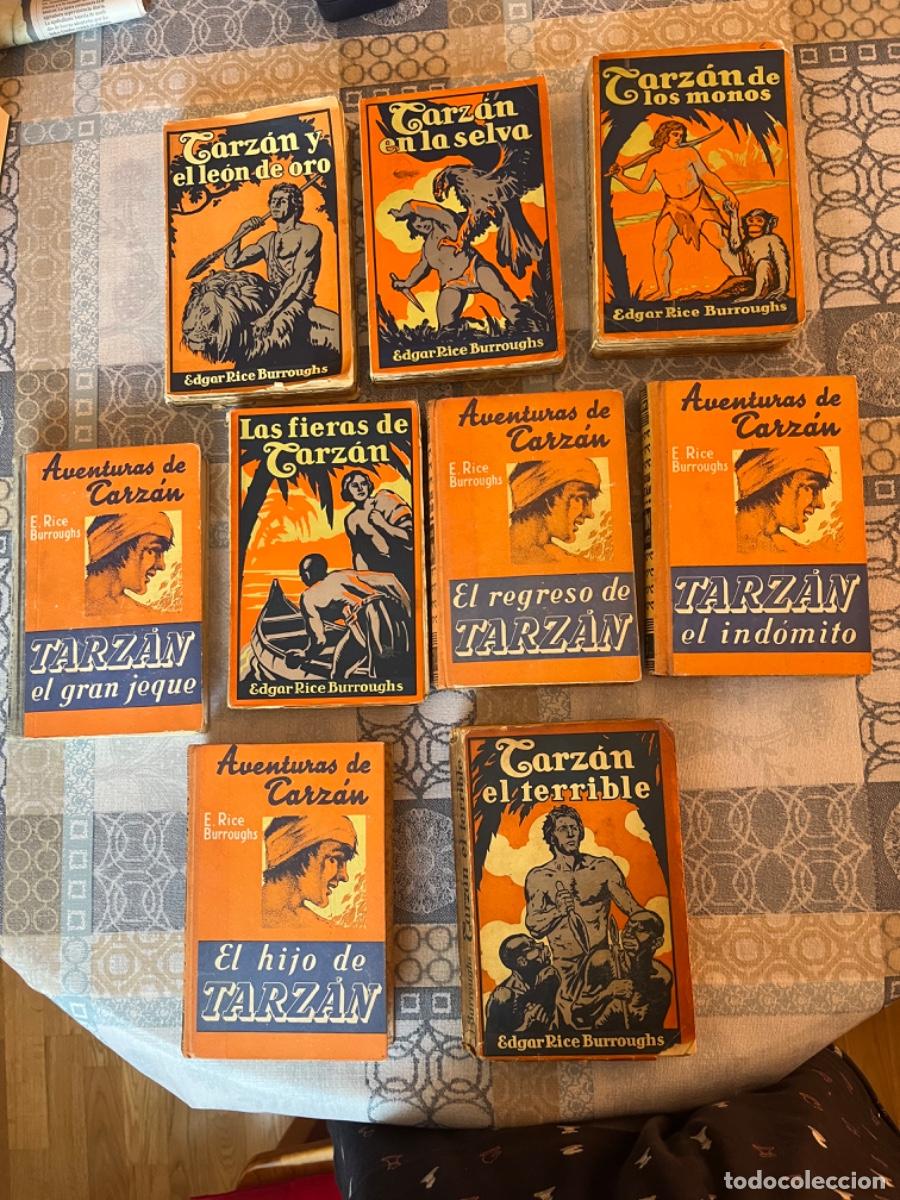 Libros antiguos: Rice Burrougs, Edgar.- Lote 9 libros de Tarzan, a&ntilde;os 20 a 40