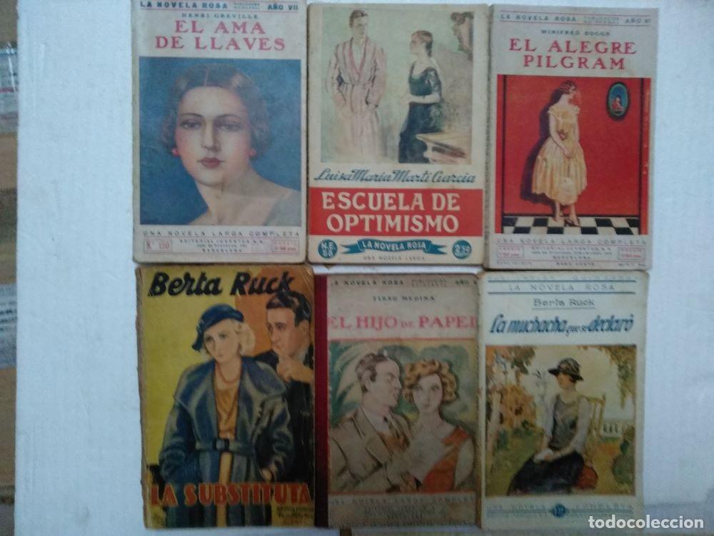Livros antigos: 6 novelas LA NOVELA ROSA, GRENVILE, BERTA BUCK, TIRSO MEDINA a&ntilde;os 30 buen estado general
