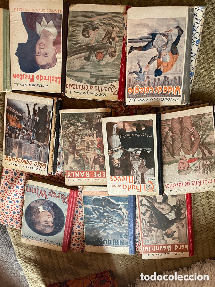 Libros antiguos: Lote 9 libros antiguos escolares (a&ntilde;os 1920&ndash;1945) decoraci&oacute;n vintage