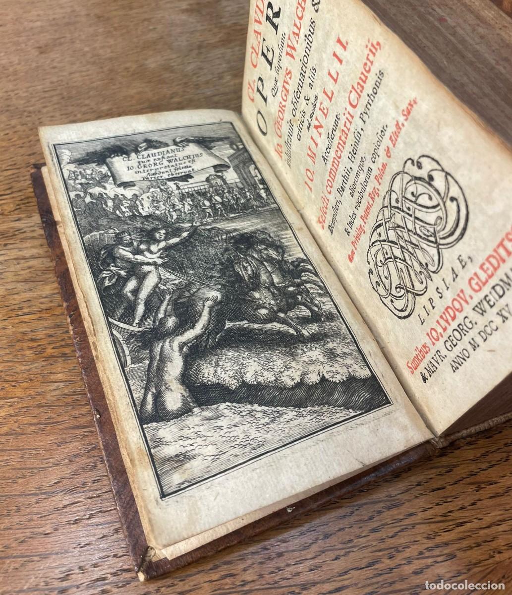 Libros antiguos: CL. CLAUDIANI OPERA. OBRAS DE CLAUDIANO. 1715. LEIPZIG - Foto 4