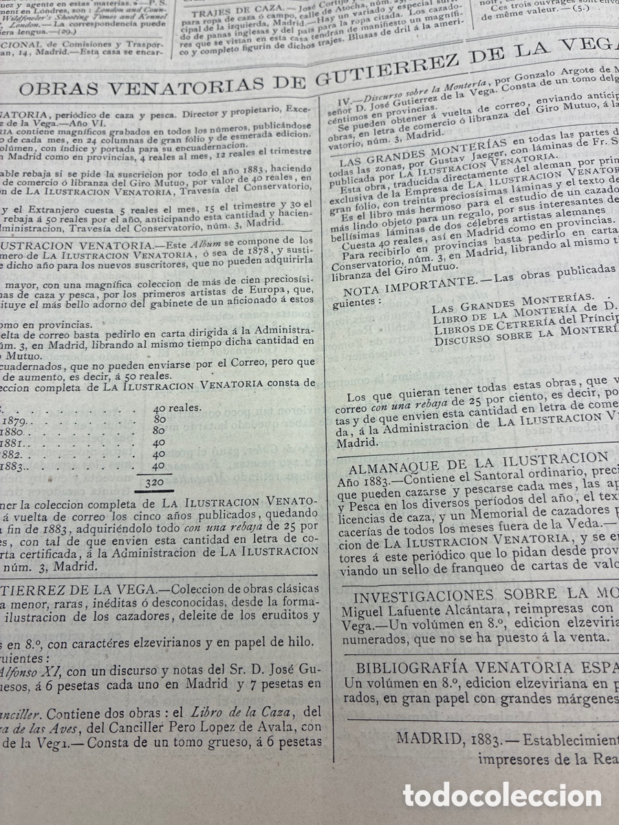 Libros antiguos: La Ilustraci&oacute;n Venatoria. A&ntilde;o 1883. - Foto 7