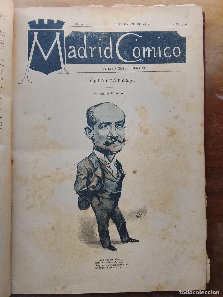 Libros antiguos: Madrid c&oacute;mico 1897, 12 n&uacute;meros, dibujos, vi&ntilde;etas c&oacute;micas - Foto 6