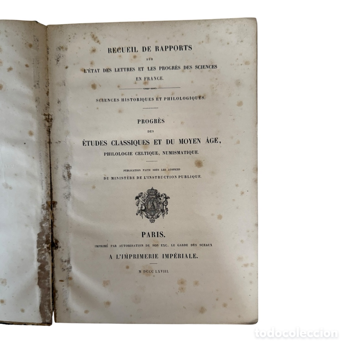 Libros antiguos: Libro Recueil de Rapports Franc&eacute;s de 1868 - Foto 2