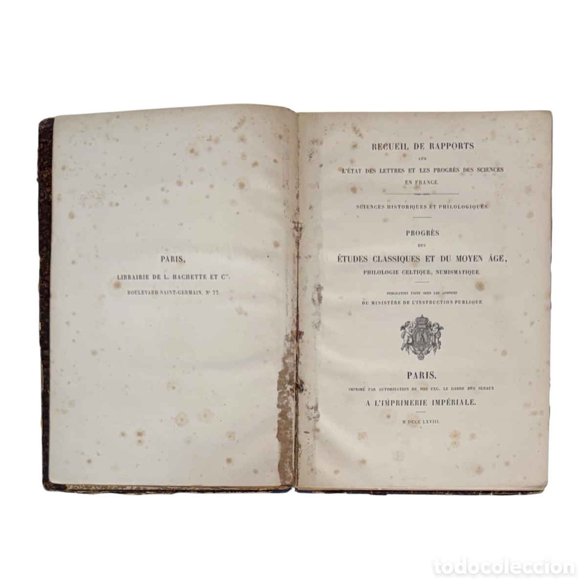Libros antiguos: Libro Recueil de Rapports Franc&eacute;s de 1868