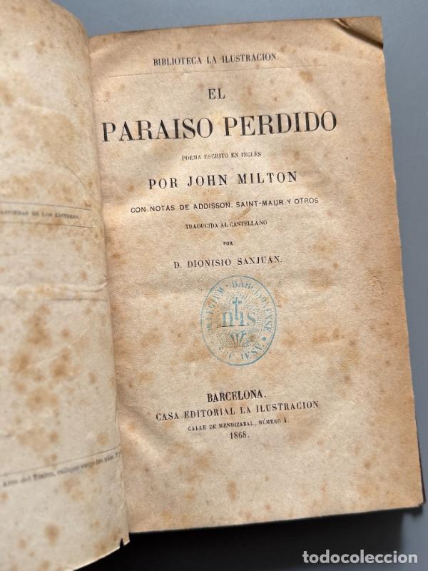 Libros antiguos: El para&iacute;so perdido, John Milton - Casa Editorial La Ilustraci&oacute;n, 1868