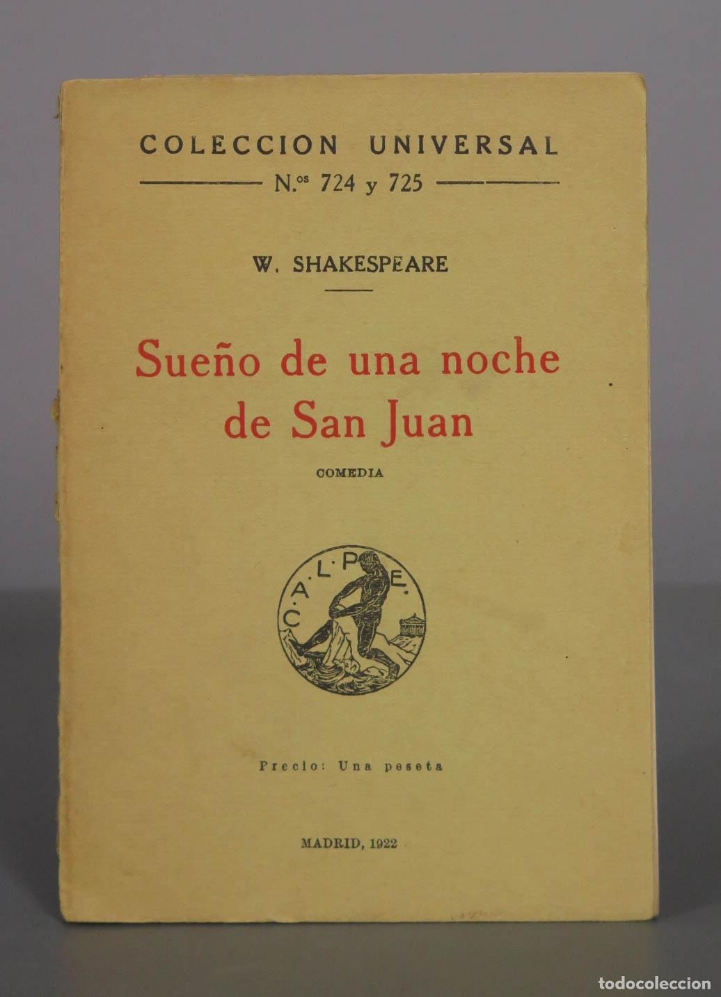 Libros antiguos: Sue&ntilde;o de una noche de San Juan - W. Shakespeare - 1922