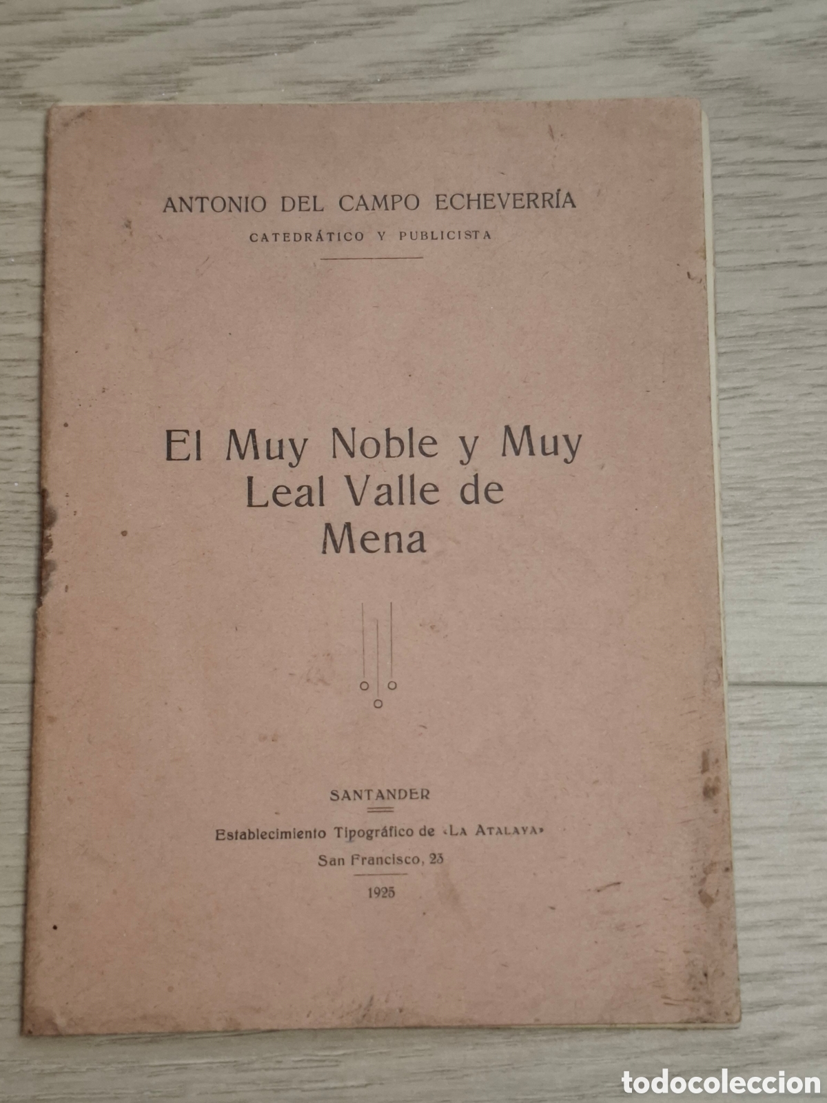 Libros antiguos: El muy noble y muy leal Valle de Mena, por Antonio del Campo Echeverr&iacute;a, 1925, raro, Burgos