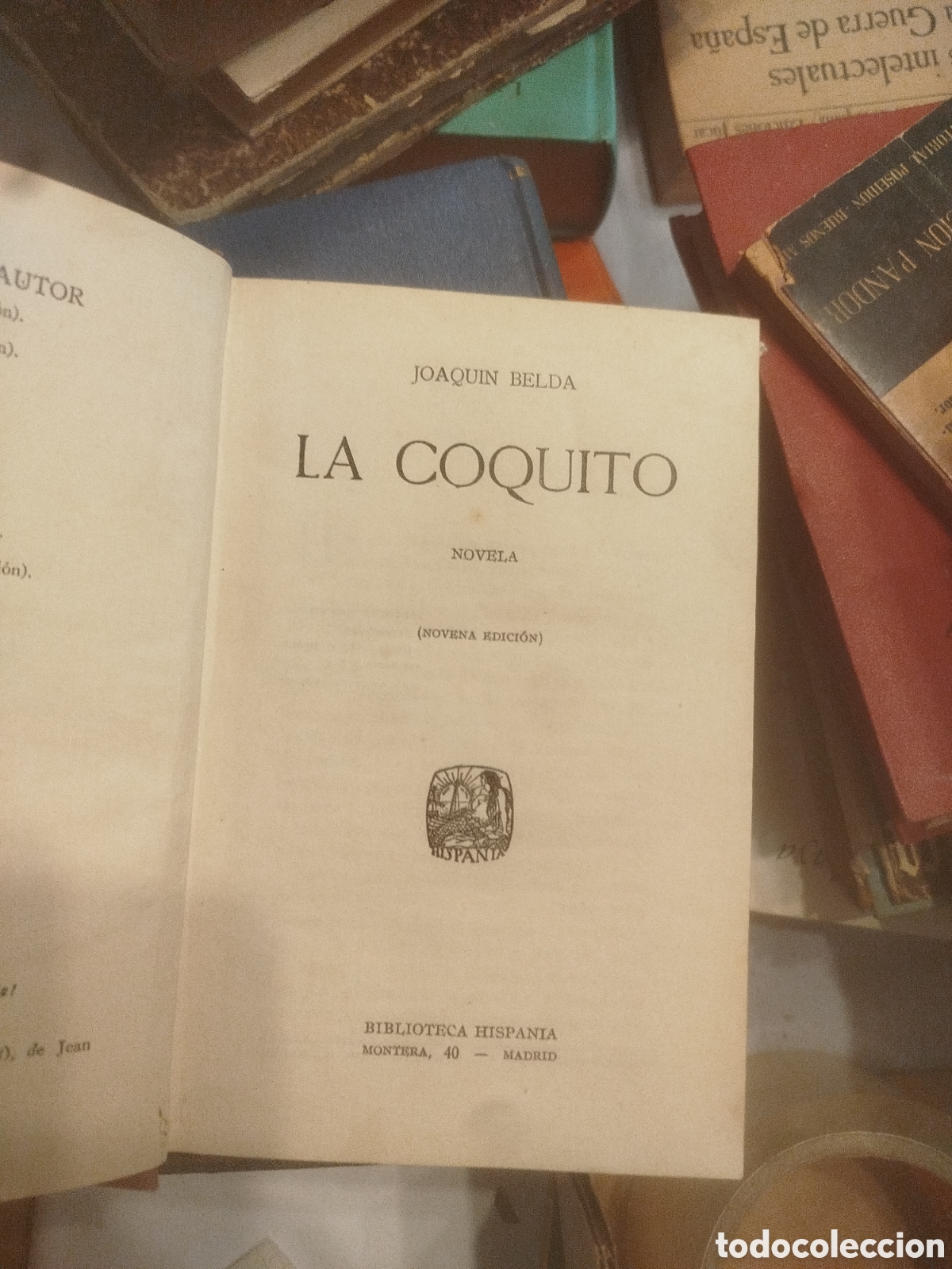 Libros antiguos: La coquito novela Joaqu&iacute;n Belda