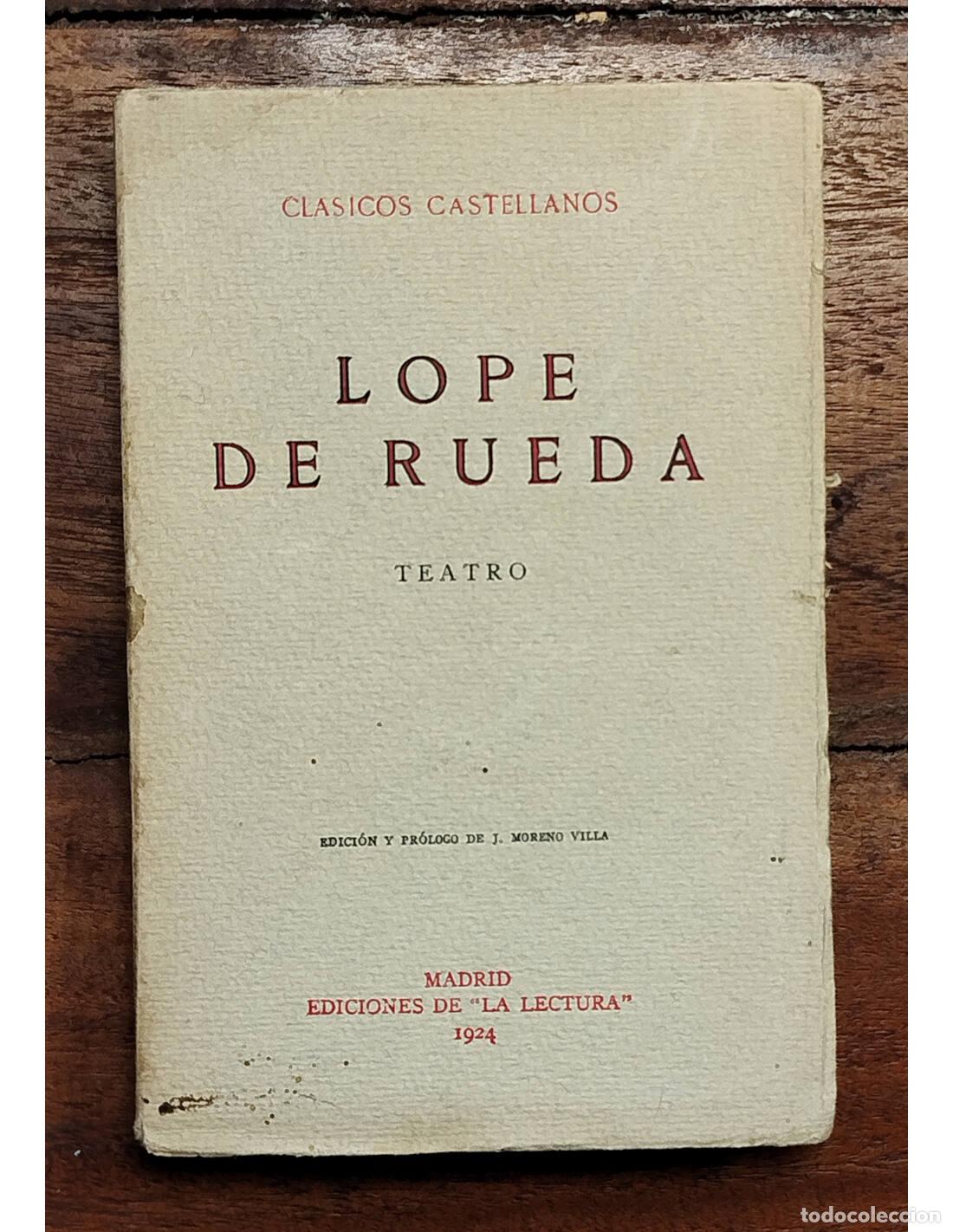 Libros antiguos: TEATRO. RUEDA, Lope de. Ediciones de La Lectura. 1924. - Foto 1
