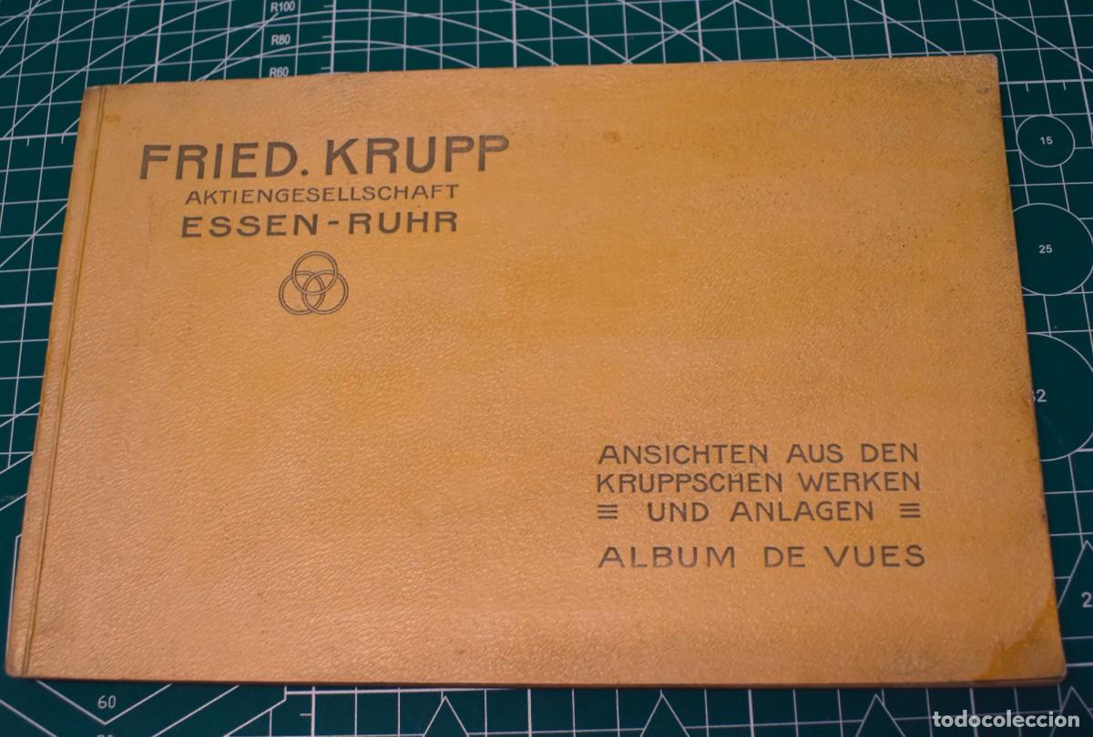 Libros antiguos: &Aacute;lbum de vistas de los altos hornos de Fried. Krupp, fabricante de ca&ntilde;ones del Rhur. Mide 24 x 16cm